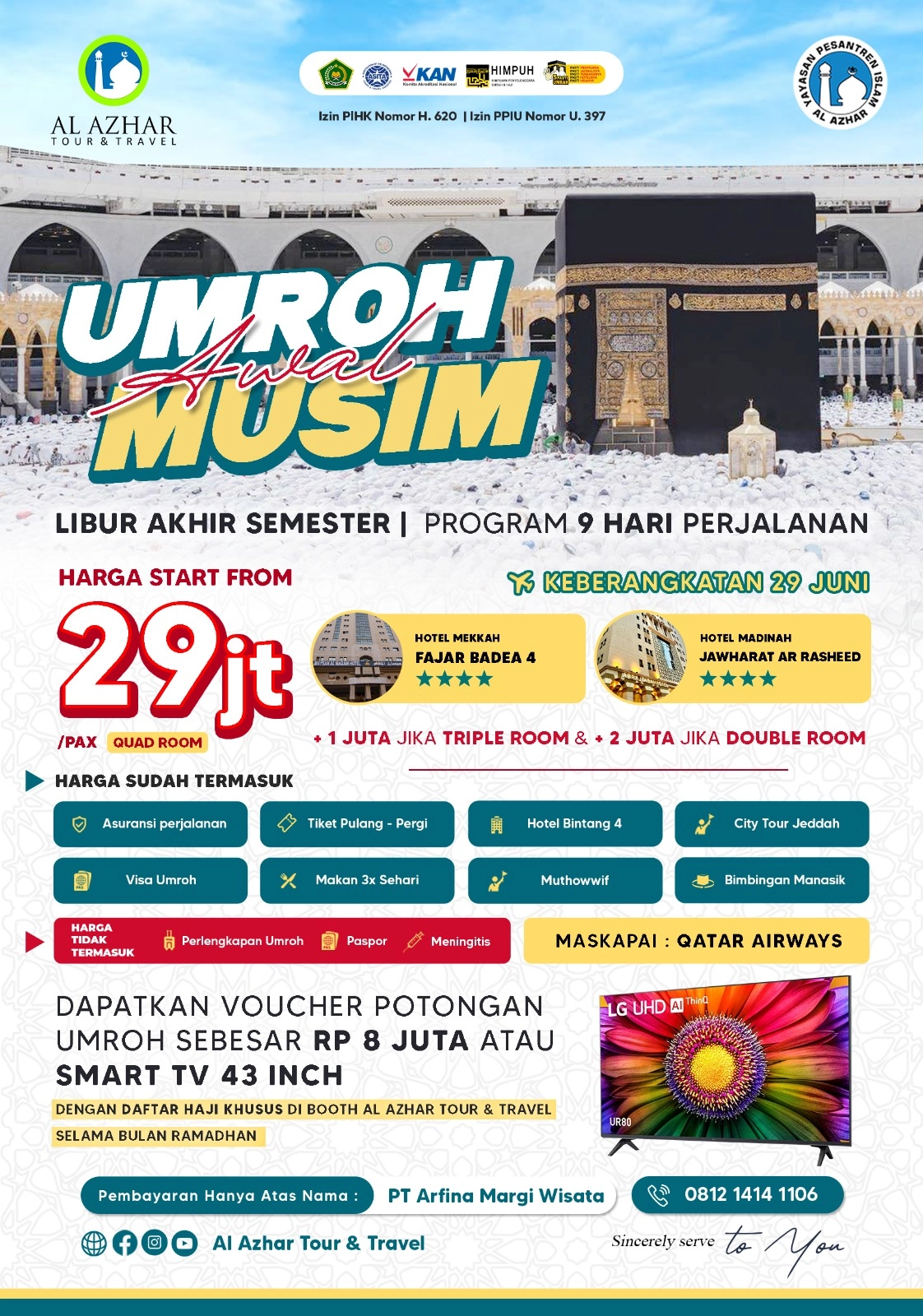 Umroh Spesial Liburan Sekolah | Juni 2026 by Al Azhar Travel